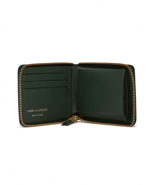 Bottle Green Mini Square Leather Wallet