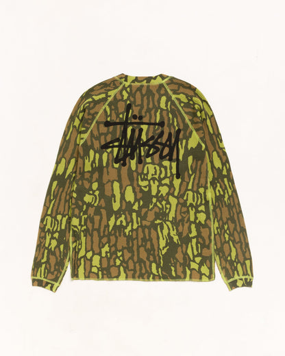 Tree Bark Camo Raglan Thermal Basic Stock