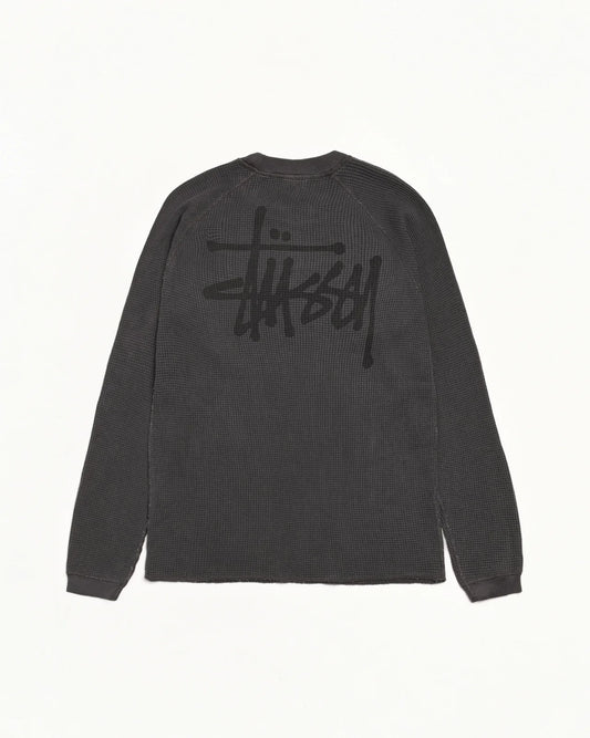 Washed Black Raglan Thermal Basic Stock