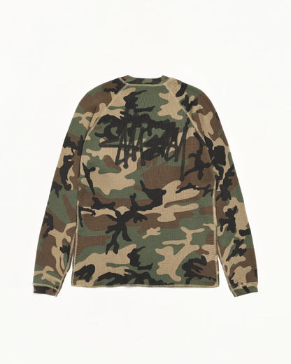Woodland Camo Raglan Thermal Basic Stock