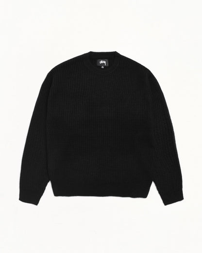 Black Waffle Cashmere Sweater