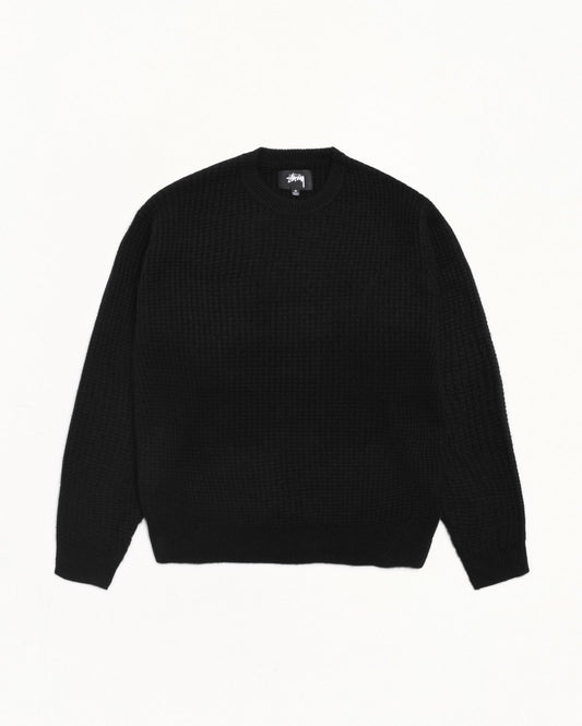 Black Waffle Cashmere Sweater