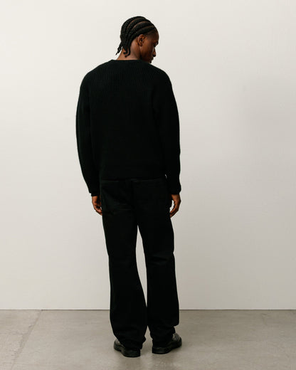 Black Waffle Cashmere Sweater