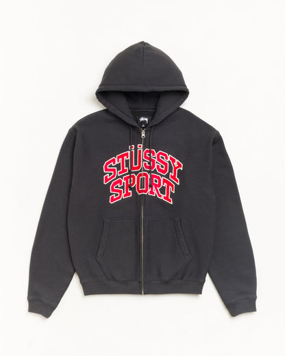 Washed Black Sport Zip Hood