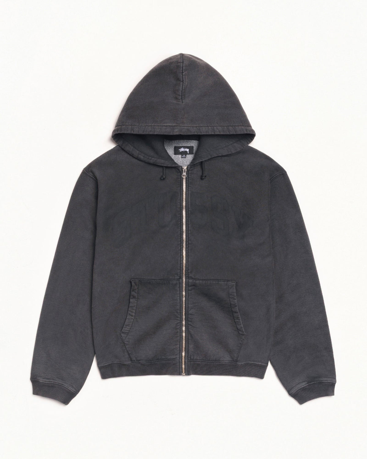 Washed Black Graphic Zip Hood