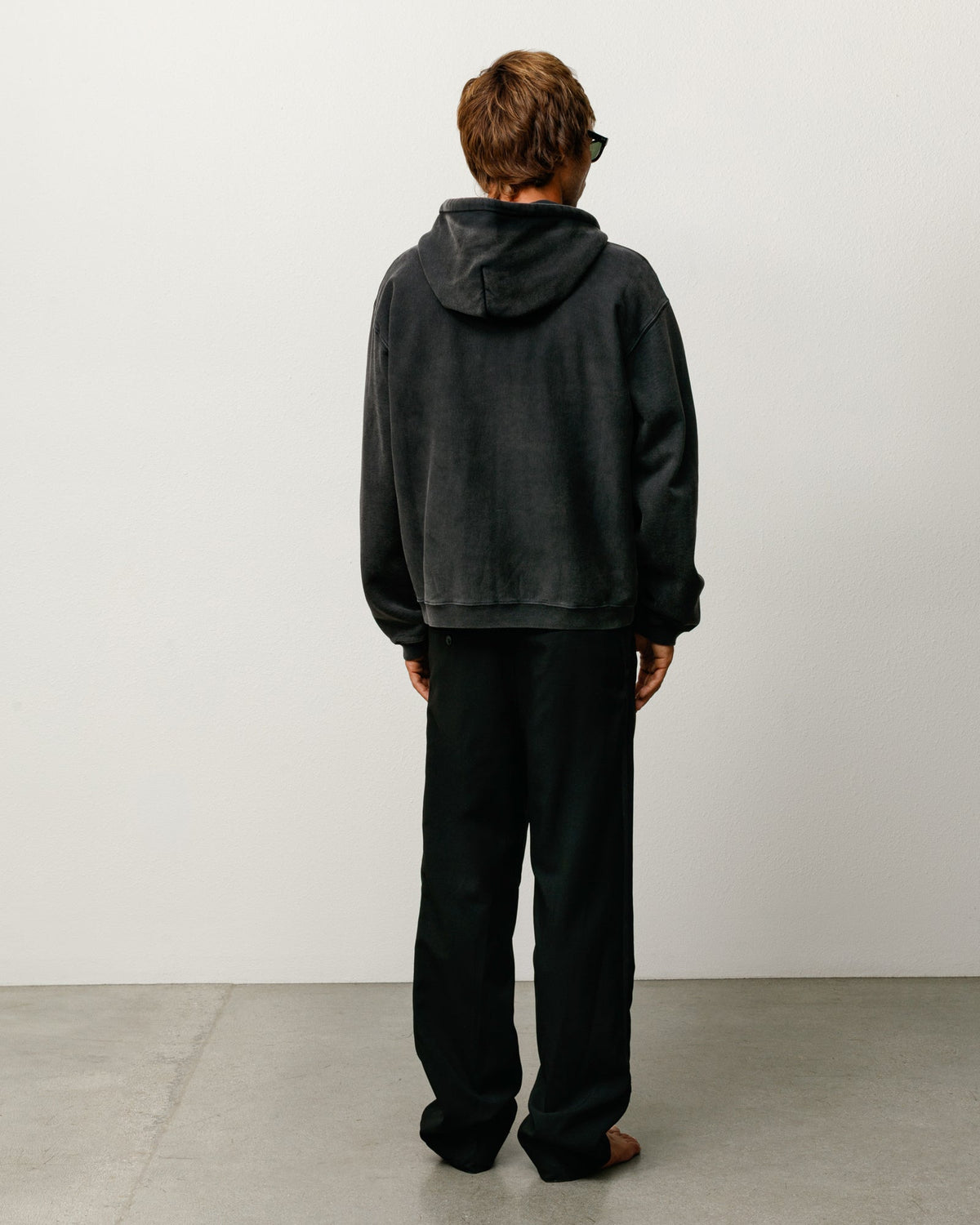 Washed Black Graphic Zip Hood