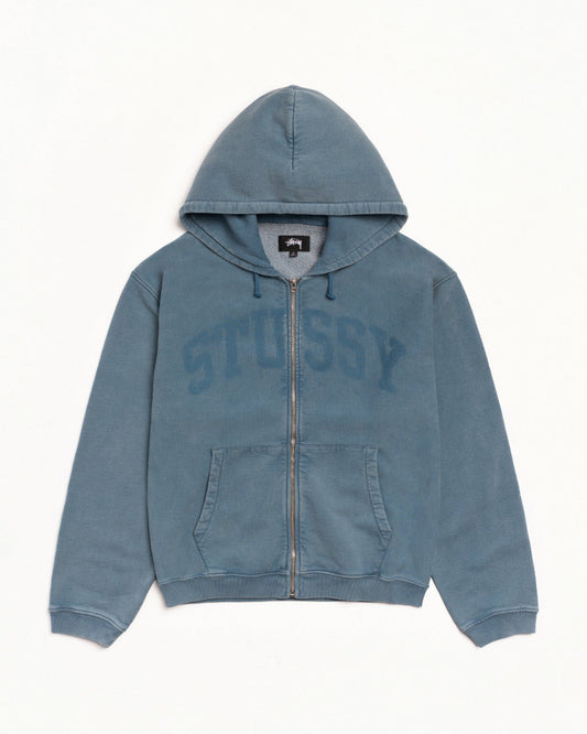 Washed Navy Graphic Zip Hood
