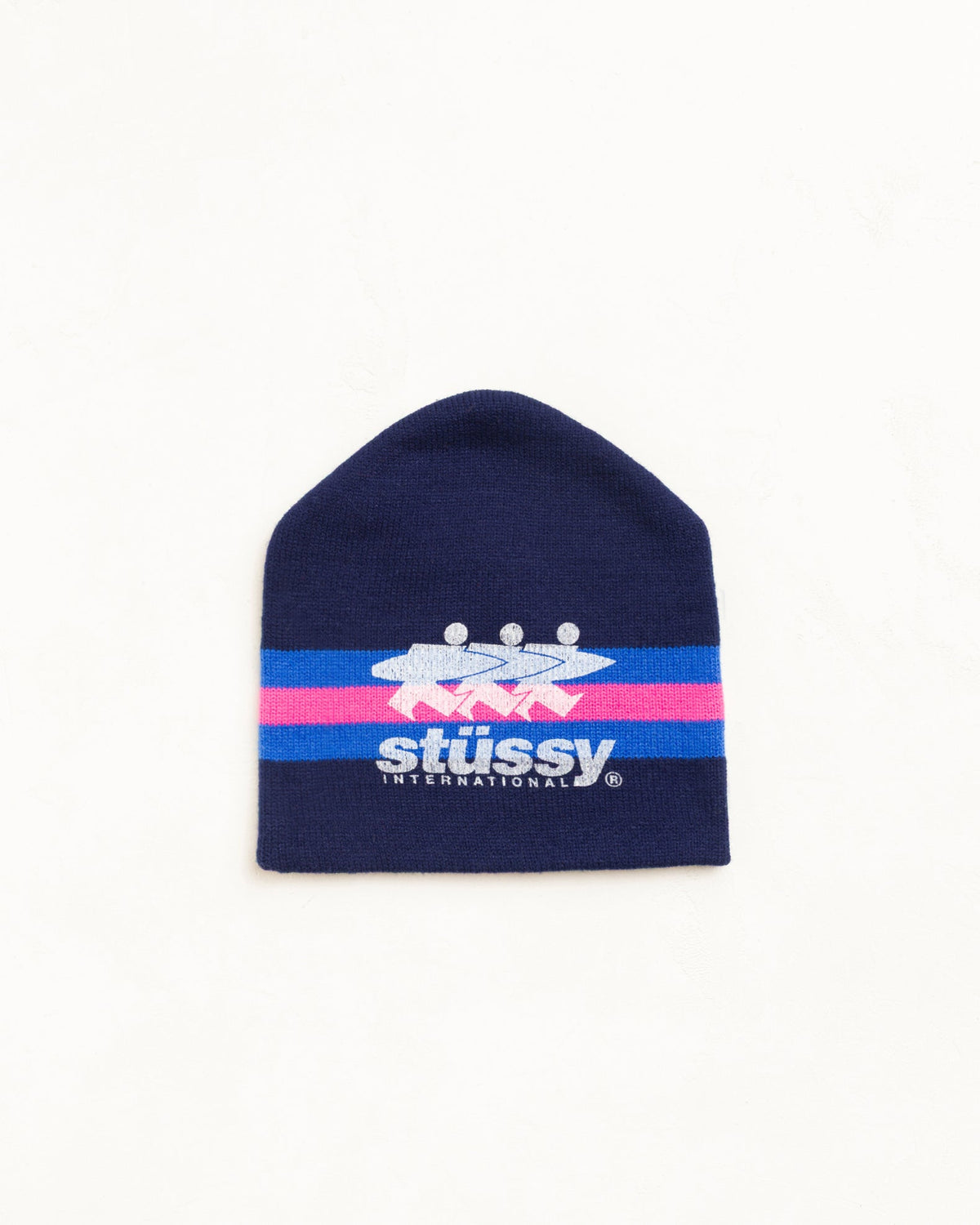 Navy Stripe Ski Beanie