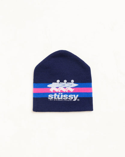 Navy Stripe Ski Beanie