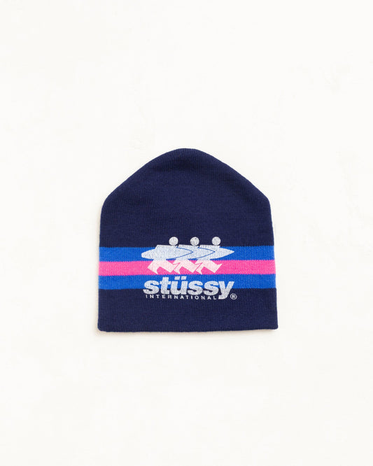 Navy Stripe Ski Beanie
