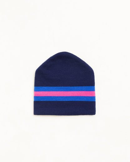 Navy Stripe Ski Beanie