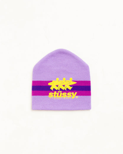 Purple Stripe Ski Beanie