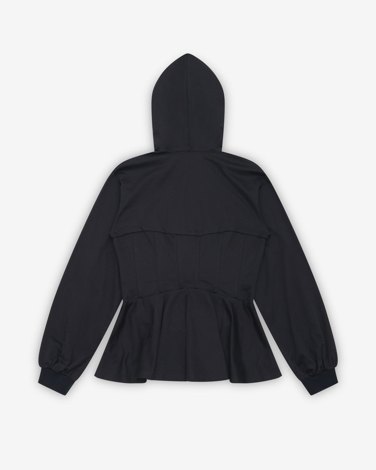 Black Corset Hooded Top