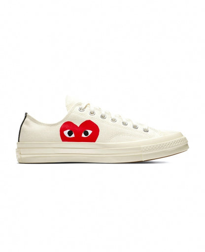 White Low Converse Heart