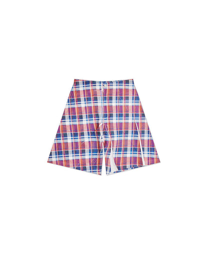 Checked Polyester Shorts