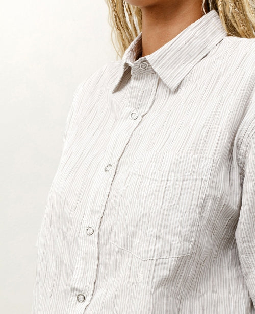 Beige Wavy Striped Shirt