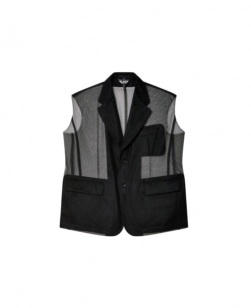 Black Sheer Sleeveless Jacket