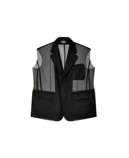 Black Sheer Sleeveless Jacket