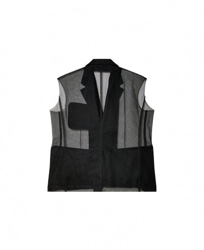 Black Sheer Sleeveless Jacket