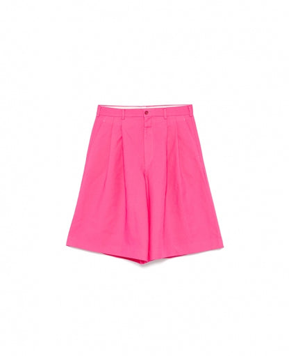 Pink Wide Polyester Shorts