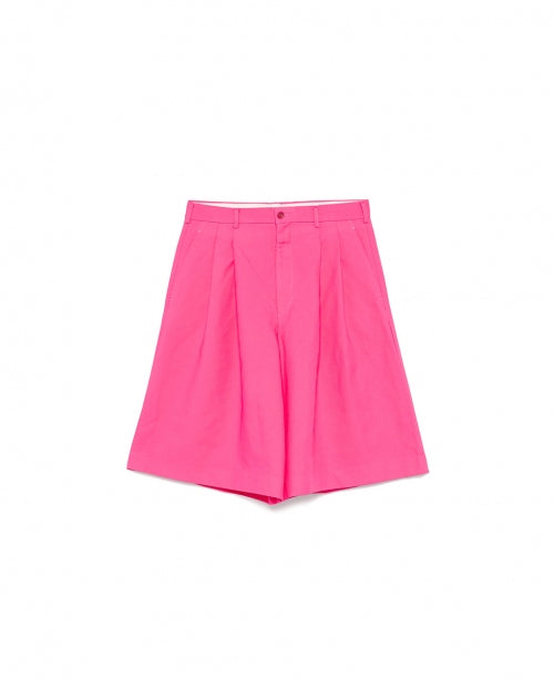 Pink Wide Polyester Shorts