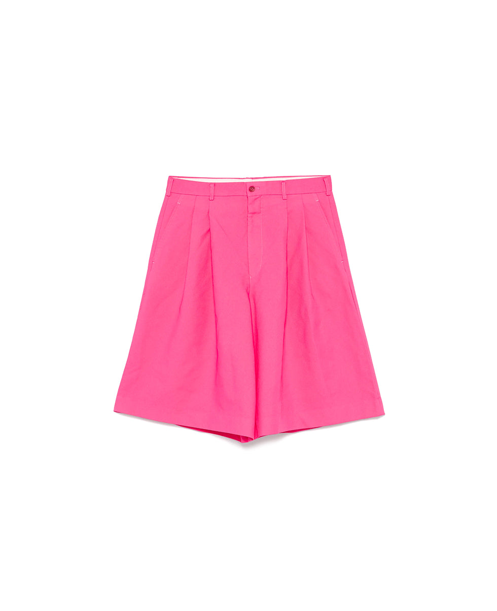 Pink Wide Polyester Shorts