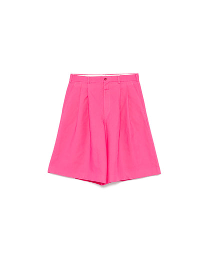 Pink Wide Polyester Shorts