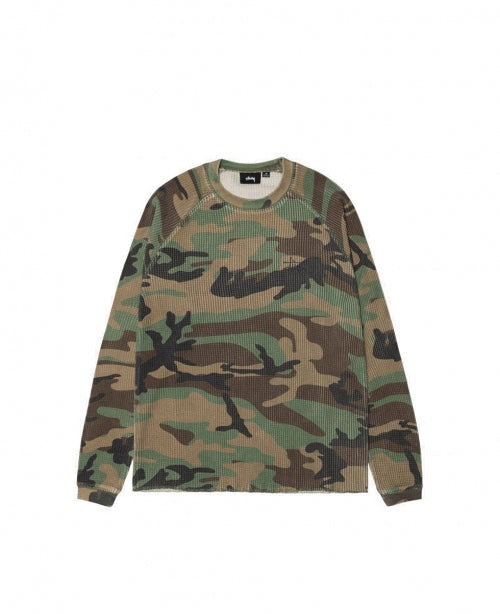 Woodland Camo Raglan Thermal Basic Stock