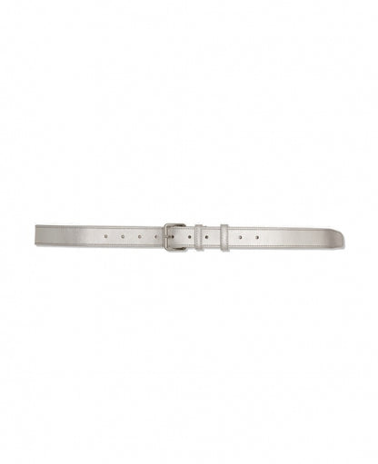 Silver Leather Belt