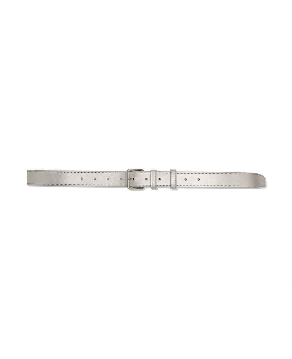 Silver Leather Belt