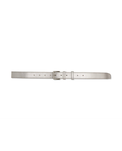 Silver Leather Belt