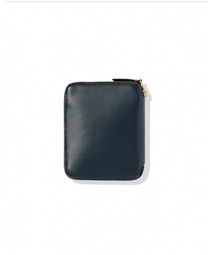 Navy Square Leather Wallet