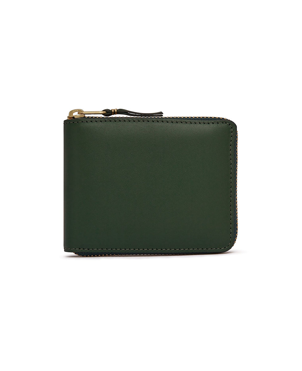 Bottle Green Mini Square Leather Wallet