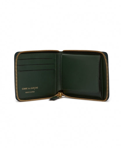 Bottle Green Mini Square Leather Wallet