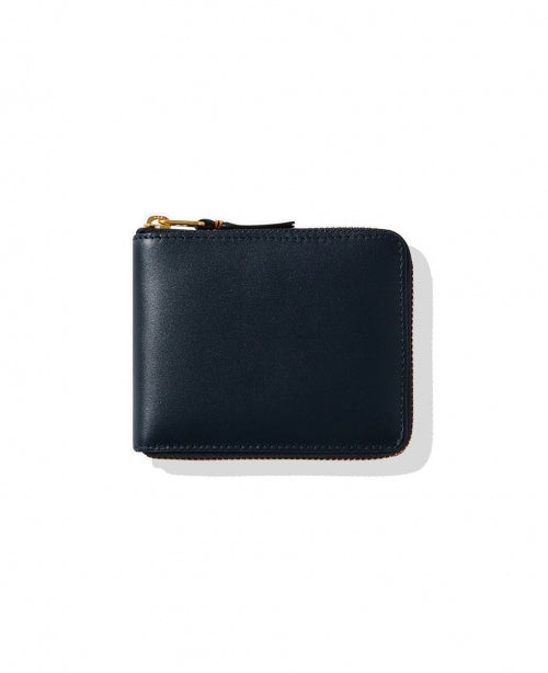 Navy Mini Square Leather Wallet