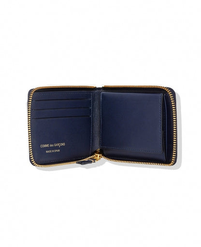 Navy Mini Square Leather Wallet