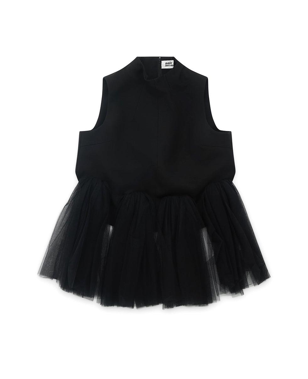 Black Black Tulle Top