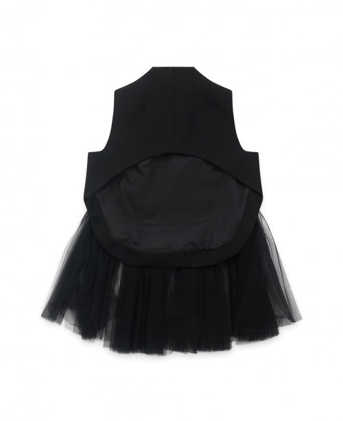 Black Black Tulle Top