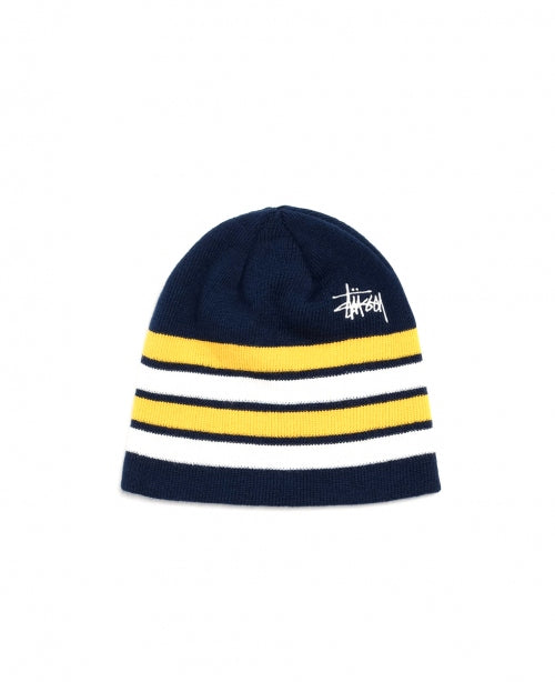 Navy Skullcap Basic Stripe