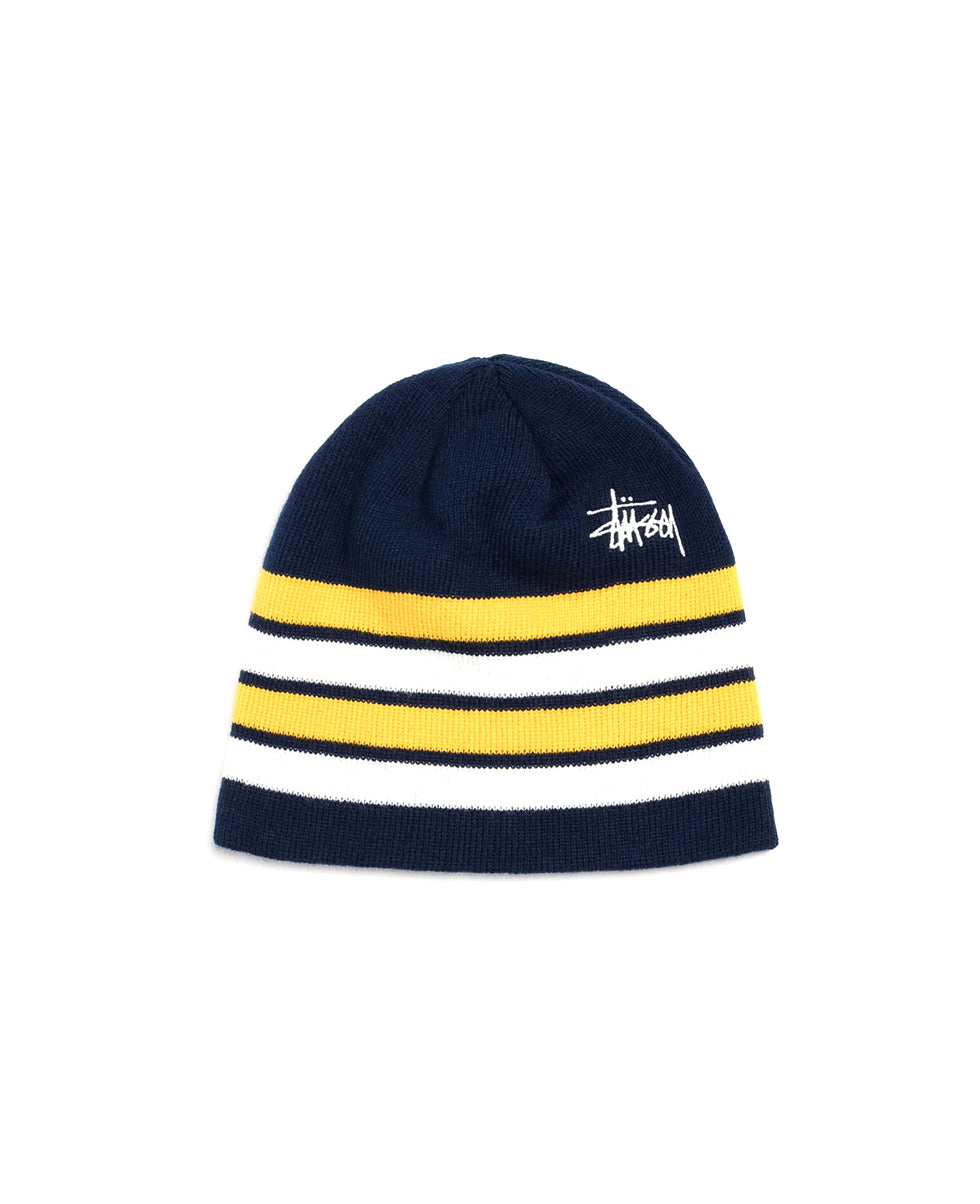 Navy Skullcap Basic Stripe