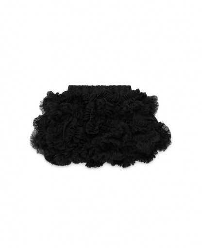 Black Ruffles Short Skirt