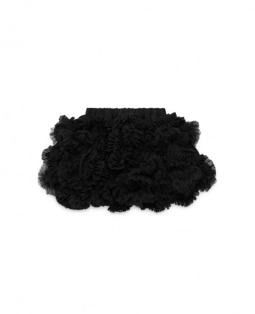 Black Ruffles Short Skirt