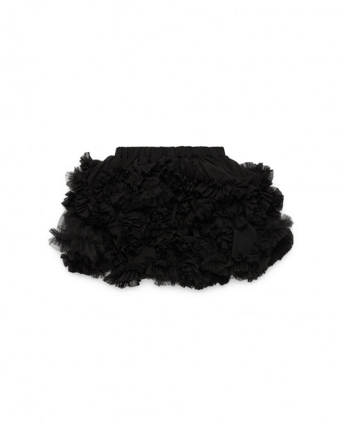 Black Ruffles Short Skirt