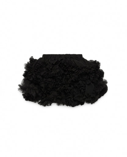 Black Ruffles Short Skirt
