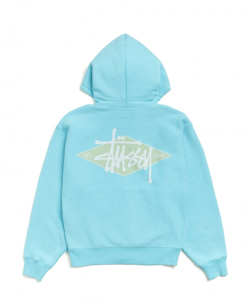 Teal Diamond Zip Hood