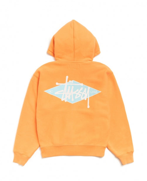 Tangerine Diamond Zip Hood