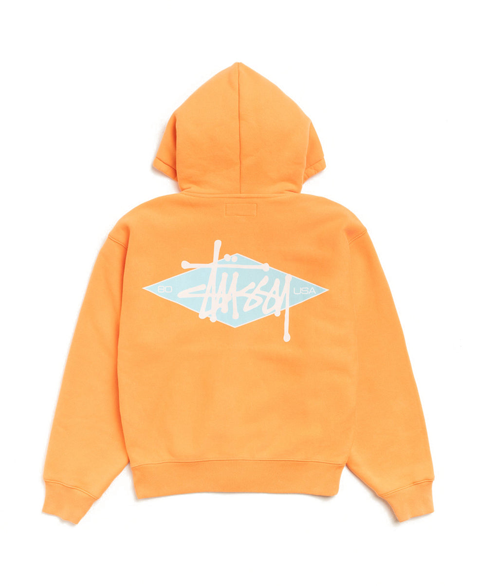Tangerine Diamond Zip Hood