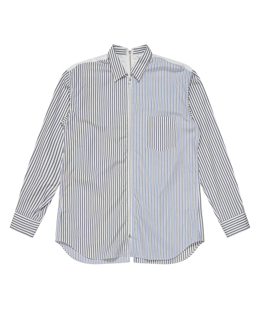 Zip Striped Cotton Shirt