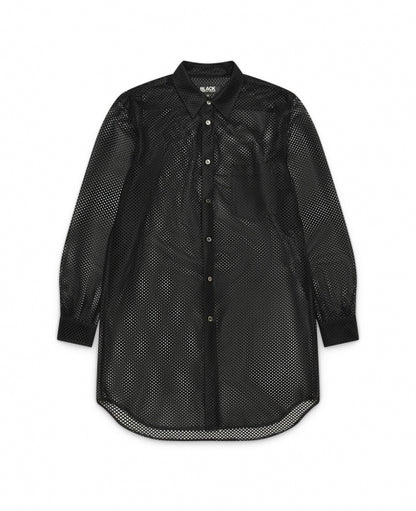 Black Mesh Polyester Shirt