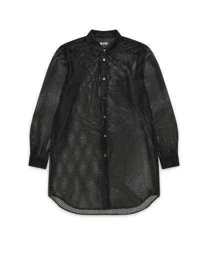 Black Mesh Polyester Shirt